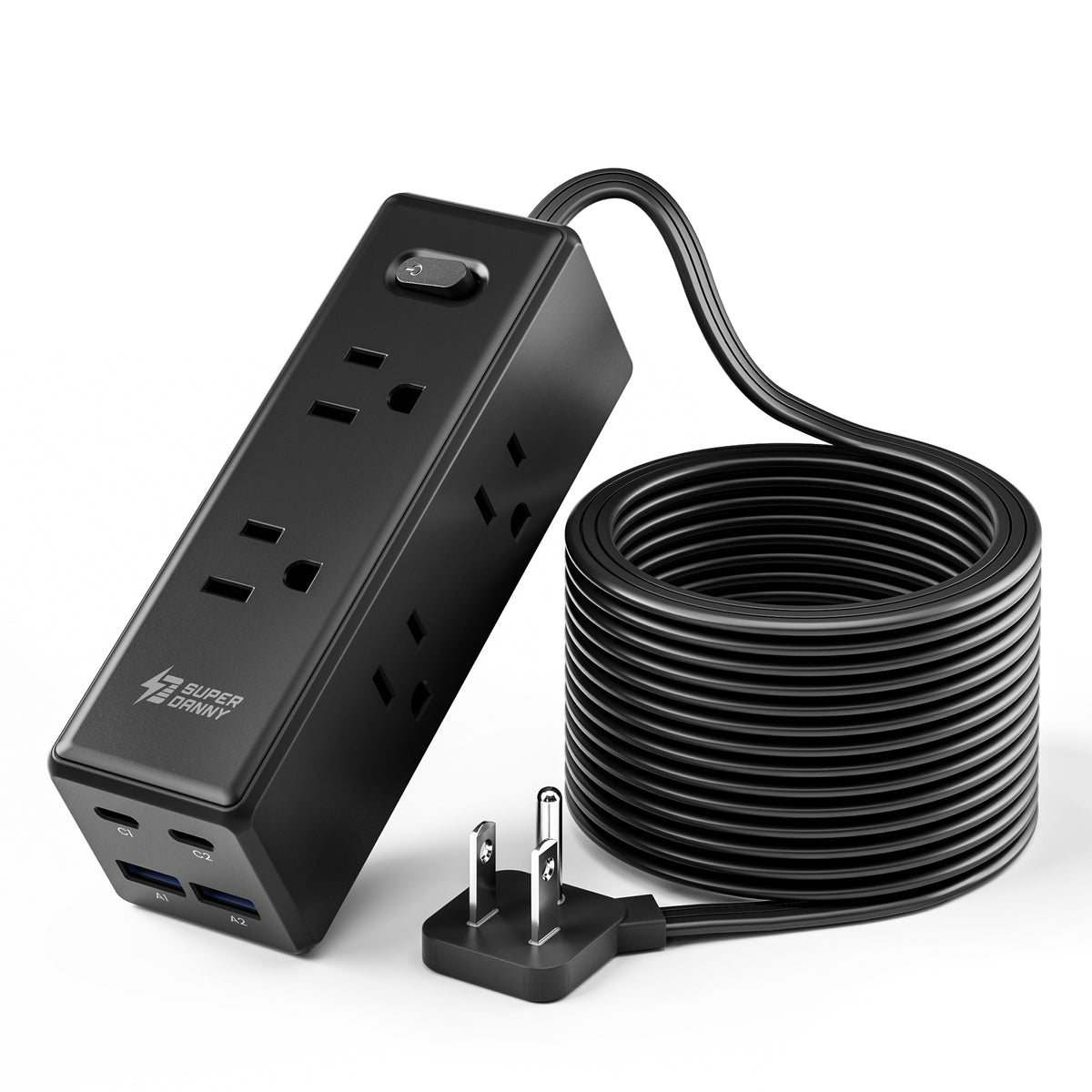 Extension Cord with Multiple Outlets, Long Extension with 6 Outlets 4 ...
