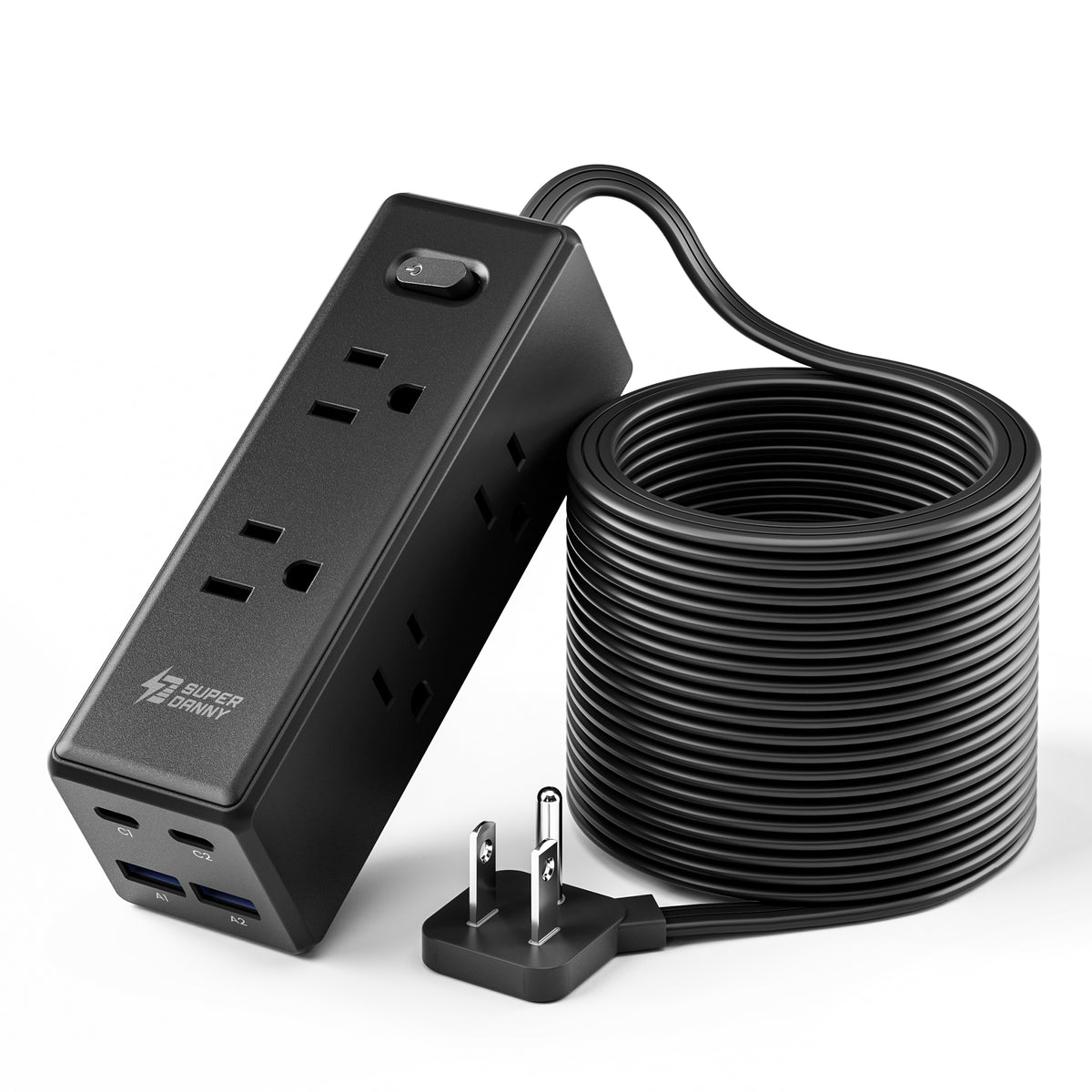 Extension Cord with Multiple Outlets, Long Extension with 6 Outlets 4 ...