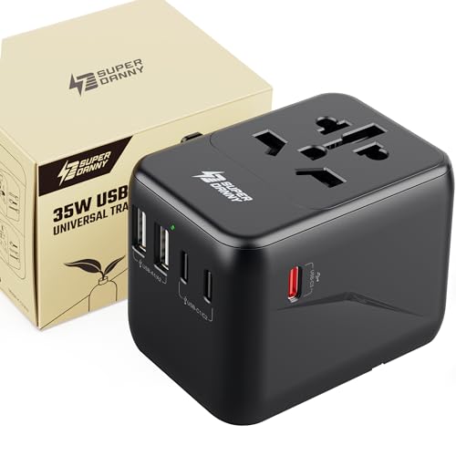 PD35W Universal Travel Adapter 2 USB-A & 3 USB-C for US to UK EU AUS