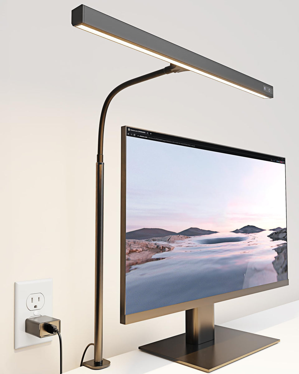 SUPERDANNY LED Desk Lamp for Office Home, Eye-Caring Desk Light with A