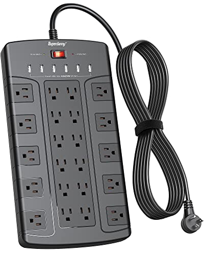 Power Strip with 22 Outlets and 6 USB 1050J Surge Protection