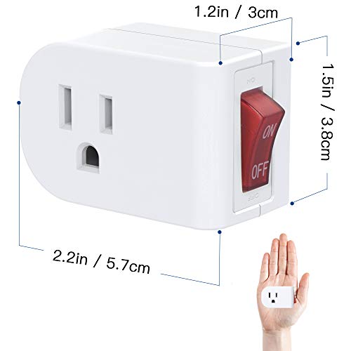 3 Prong Single Port Power Adapter Outlet with ON/Off Switch
