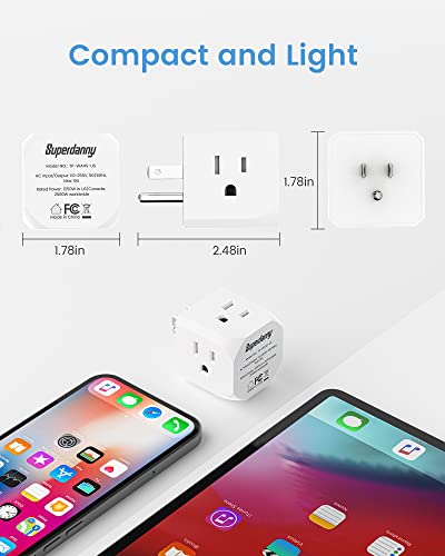 4-in-1 Multi Plug Outlet Extender 4 AC Outlets SUPERDANNY
