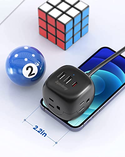SUPERDANNY Power Strip with USB-C 5ft Power Cube