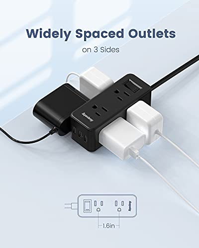 Power Strip with 6 Outlets (3 Side) 3 USB Ports SUPERDANNY