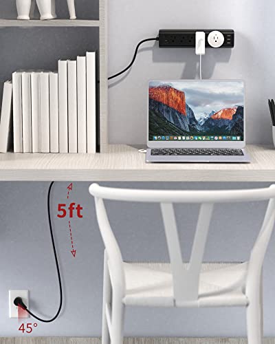 Power Strip SUPERDANNY 5 Widely Spaced AC Outlets and 3 USB Ports