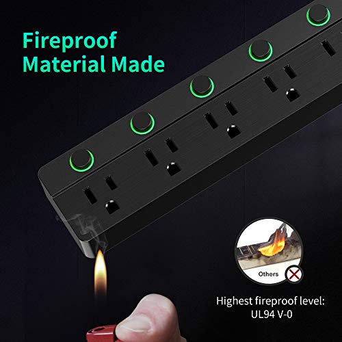 Sub-Control USB Surge Protector Power Strip 5ft Extension Cord