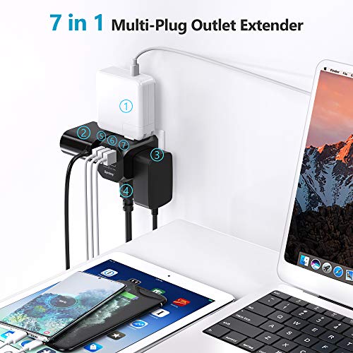 Multi Outlet Extender with USB Charger 4 AC Outlets