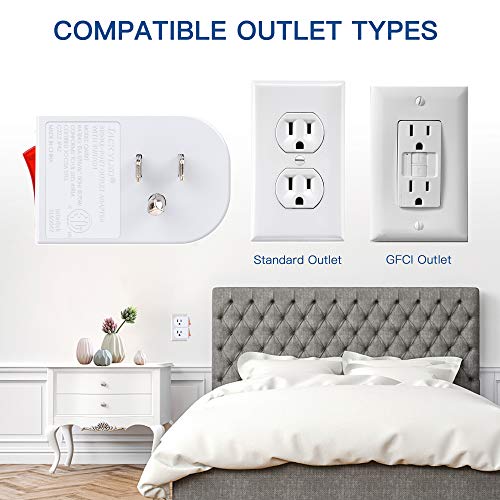 3 Prong Single Port Power Adapter Outlet with ON/Off Switch