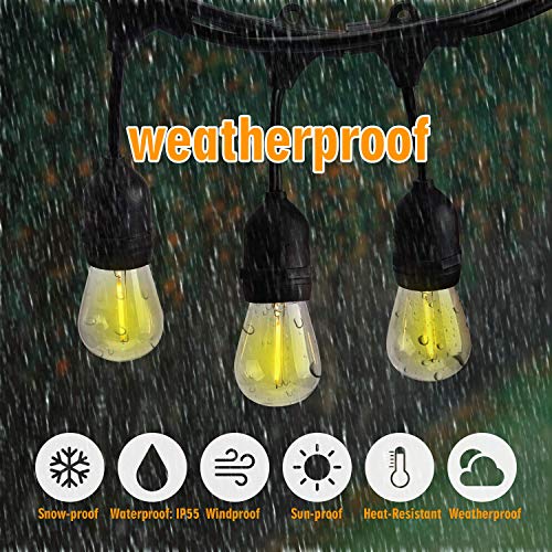 52FT Shatterproof LED Outdoor String Lights 24 Sockets