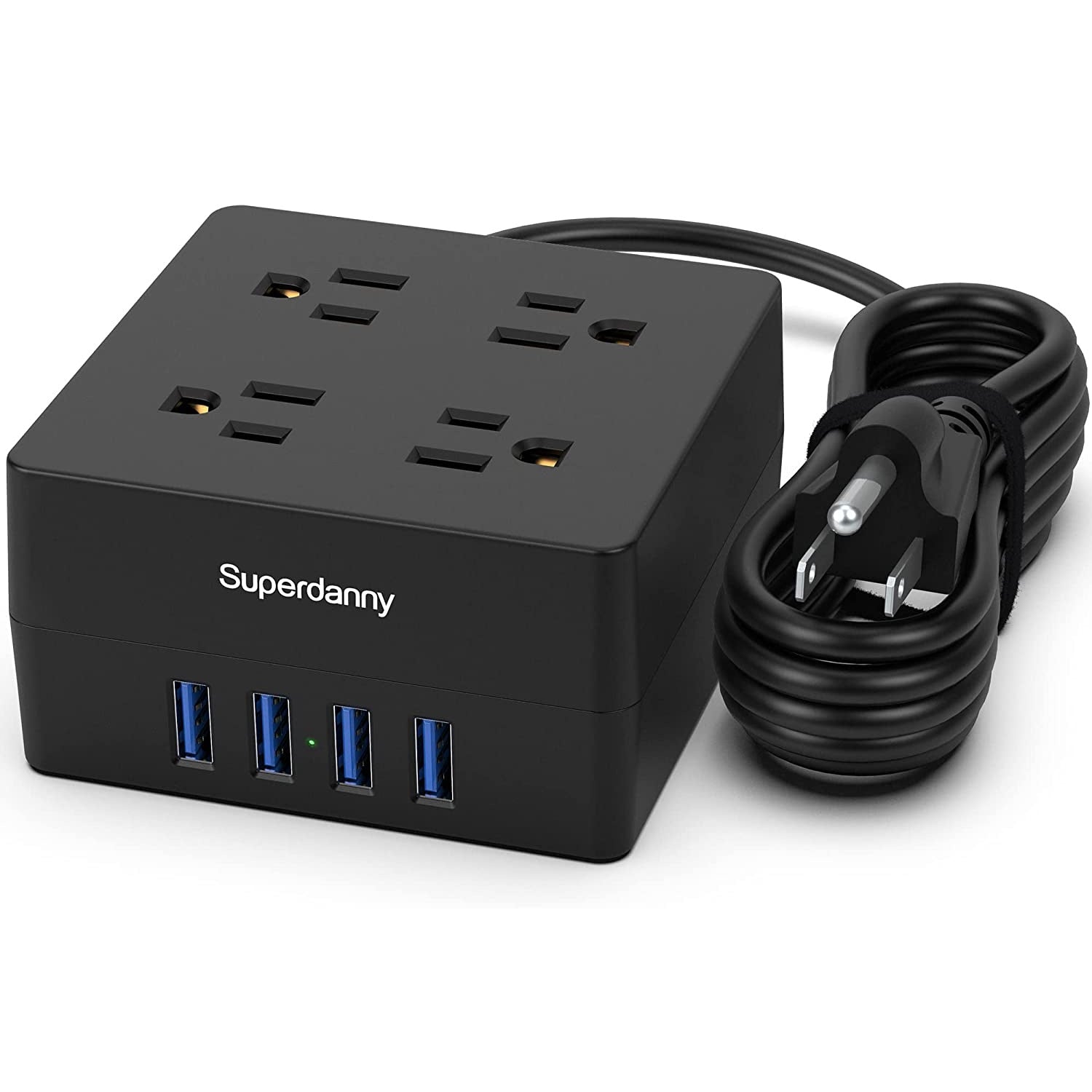 USB Power Strip Surge Protector with 4 Smart USB Ports, 5ft
