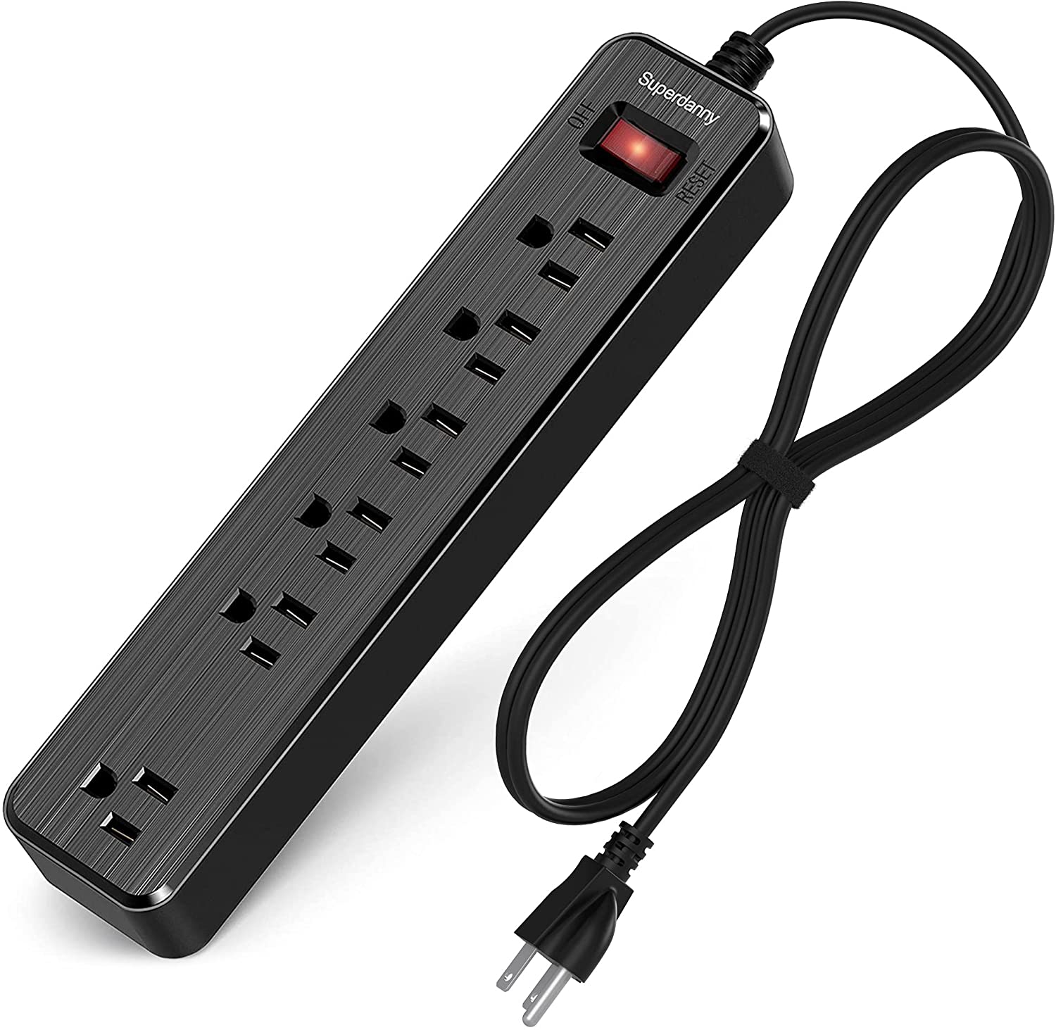 6 AC Outlets Surge Protector Power Strip 900J