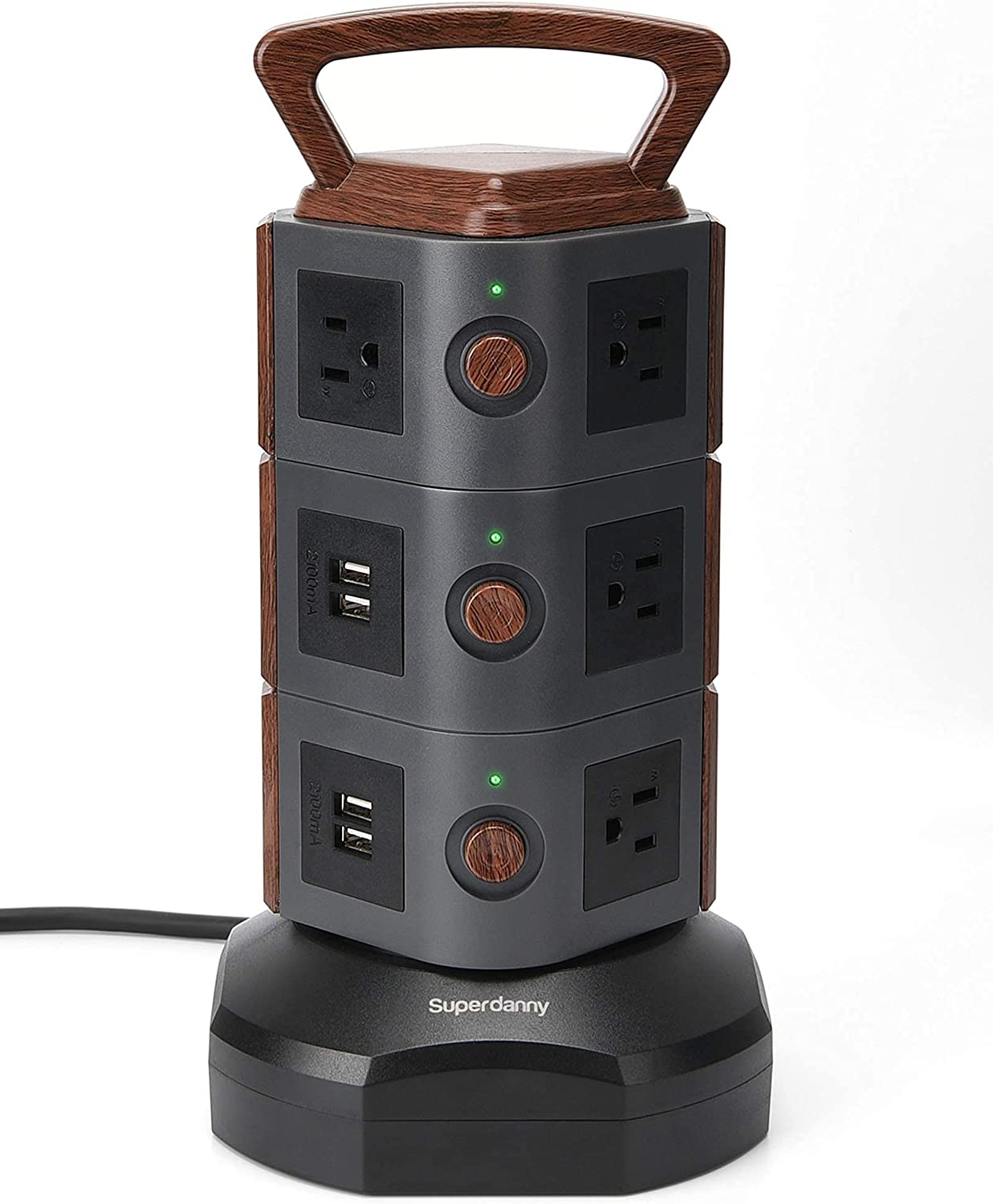 Surge Protector Power Strip Tower 4.2A 4 USB Prots 3/4/5 Layers