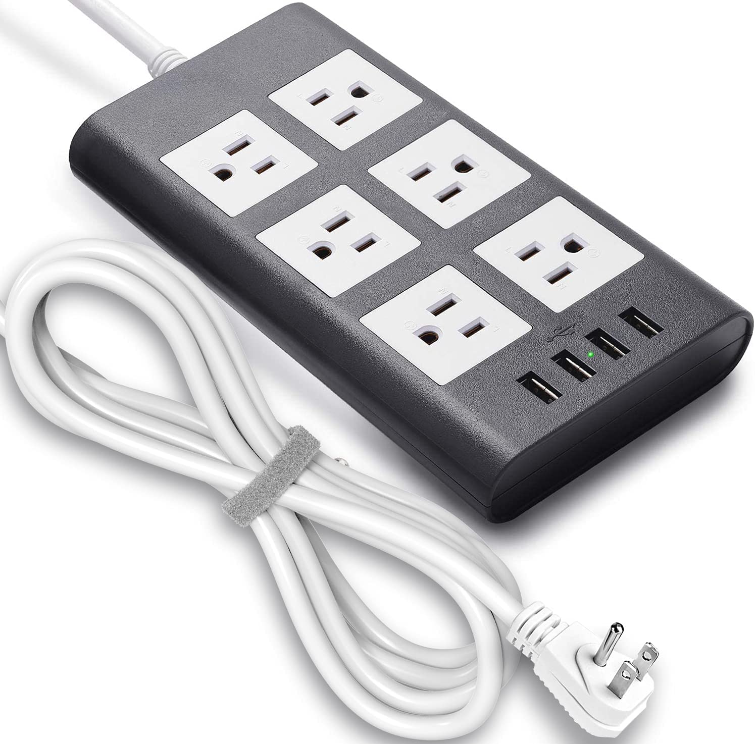 6-Outlet Surge Protector with Flat Plug (Power Strip)